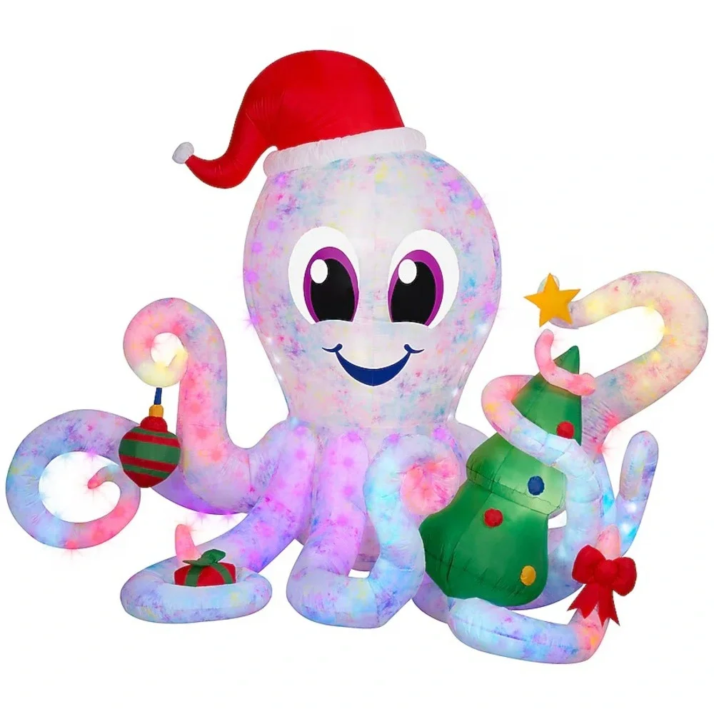 Holiday Living 6ft Octopus Lighted Christmas Airblown Inflatable Yard‎ Decor NEW